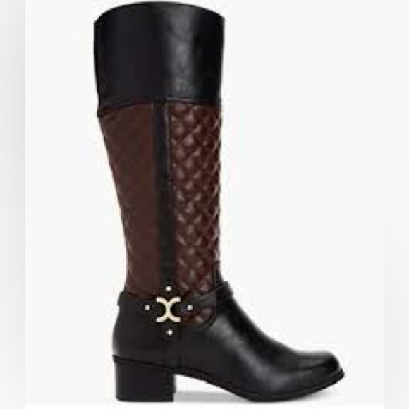 Women’s Charter Club Helenn Zip Up Knee High Boot - Black Brown Size 9.5 US! - Picture 1 of 11